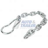 Unspecified Heavy-Duty Steel Trailer Safety Chain with Spring Clip Hooks - New 51-inch 